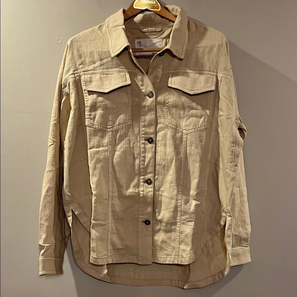 Pilcro Beige Button-Up Shirt